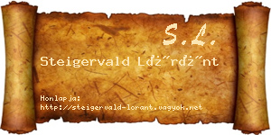 Steigervald Lóránt névjegykártya