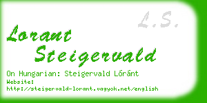 lorant steigervald business card